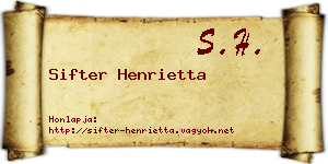 Sifter Henrietta névjegykártya